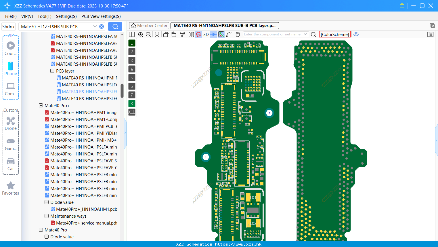 Huawei MATE40 RS-HN1NOAHPSLFB SUB-B PCB Layer